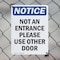 Signmission Not An Entrance Use Front Door OSHA Notice Sign, Plastic, 7in W x 10in L, 2PK OS-2PACK-NS-P-710-V-15153 - alternate 5